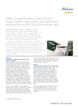 Case Study - SABIC Innovative Plastics