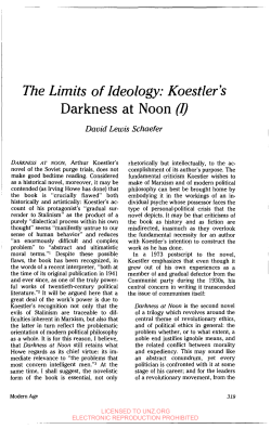 The Limits of Ideology: Koestler`s