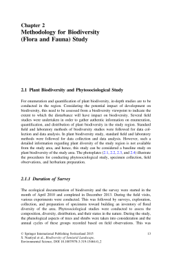 Methodology for Biodiversity (Flora and Fauna) Study