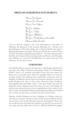 Foreword - Shri Saibaba Sansthan Trust