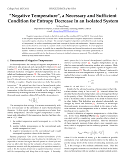 “Negative Temperature”, a Necessary and Sufficient Condition for