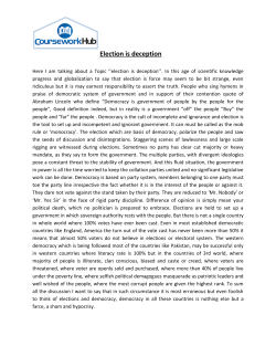 Election is deception