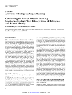Considering the Role of Affect in Learning