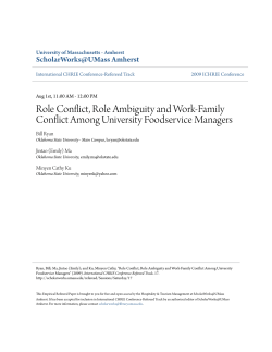 Role Conflict, Role Ambiguity and Work