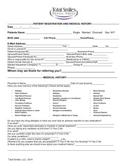 PATIENT REGISTRATION AND MEDICAL HISTORY