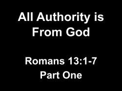 All Authority is From God - Cornerstone Church Omaha