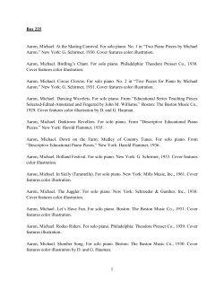 sub-series A - Eastman School of Music