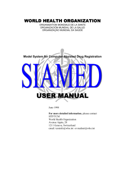 user manual - World Health Organization