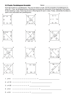 6.2 Puzzle: Parallelogram Scramble Name 1. x = 4
