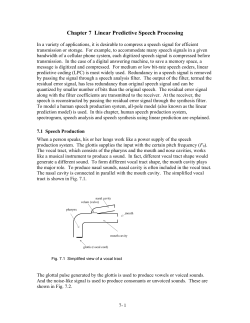 Chapter 7 Linear Predictive Speech Processing