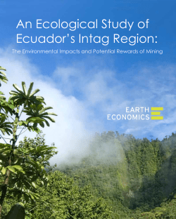 An Ecological Study of Ecuador`s Intag Region
