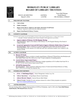 Agenda - Berkeley Public Library