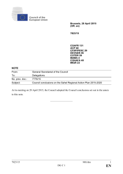 EU Sahel strategy regional action plan 2015-2020