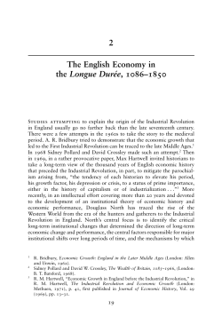 2 The English Economy in the Longue Dur&eacute;e, 1086&ndash;1850