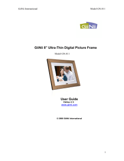 GiiNii 8&rdquo; Ultra-Thin Digital Picture Frame User Guide