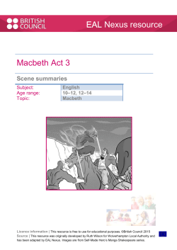 Macbeth Act 3 scene summaries PDF - EAL Nexus