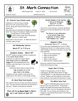 Mar 2014 Newsletter - Saint Mark Presbyterian Church