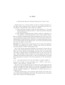 S1 TEXT 1. Benchmark Haploid Genome Sequencing Using
