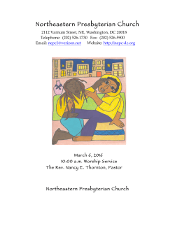 March 6, 2016 - Northeastern Presbyterian Church