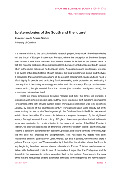 Epistemologies of the South and the future1