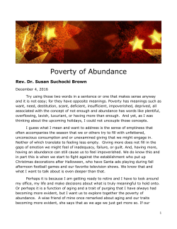 Poverty of Abundance - First Church Leominster