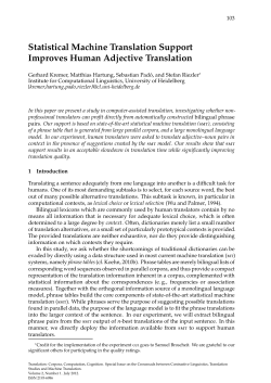 Statistical Machine Translation Support Improves Human Adjective