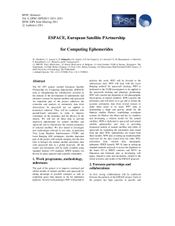ESPACE, European Satellite PArtnership for Computing Ephemerides