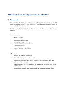 Addendum to the technical guide &ldquo;Using the SPC editor&rdquo; 1