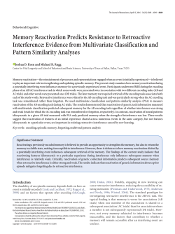 Memory Reactivation Predicts Resistance to Retroactive Interference