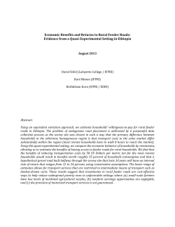 Economic Benefits and Returns to Rural Feeder Roads