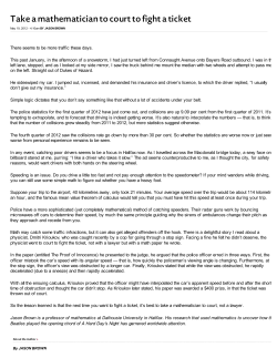 Take a mathematician to court to fight a ticket