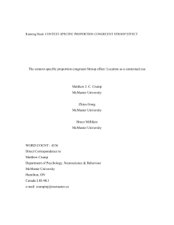 The context-specific proportion congruent Stroop effect: Location as