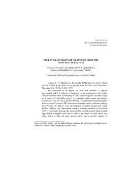 Pollen grain traits of oil species from the Novi Sad collection