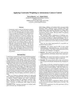 Applying Constraint Weighting to Autonomous Camera Control