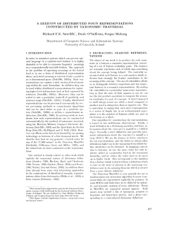 A LEXICON OF DISTRIBUTED NOUN REPRESENTATIONS