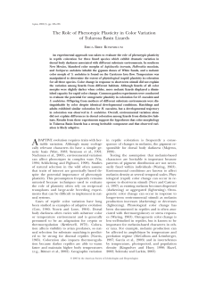 The Role of Phenotypic Plasticity in Color Variation of Tularosa
