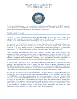 NEVADA YOUTH LEGISLATURE APPLICATION 2014‐2015