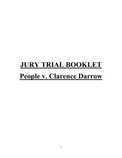 JURY TRIAL BOOKLET People v. Clarence Darrow