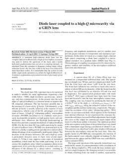 Diode laser coupled to a high-Q microcavity via a GRIN