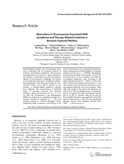 Aberrations in chromosomes associated with lymphoma and therapy