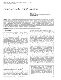 Pre&acute;cis of The Origin of Concepts
