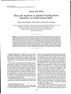 Sleep and Agitation in Agitated Nursing Home Residents: An
