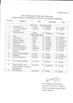 Holiday List-2016 - ACCOUNTANTs GENERAL, TRIPURA