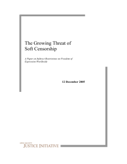The Growing Threat of Soft Censorship: A Paper on Indirect