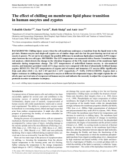 The effect of chilling on membrane lipid phase transition in human