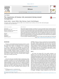 The importance of tetanus risk assessment during wound