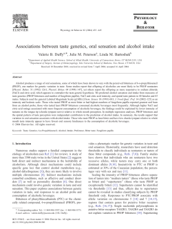 Associations between taste genetics, oral