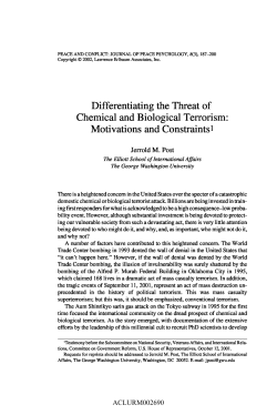 Differentiating the Threat of Chemical and Biological Terrorism