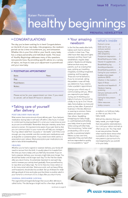 Healthy Beginnings Newsletter #10