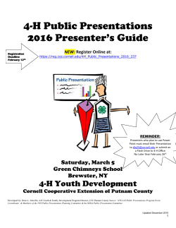 4-H Public Presentations - Cornell Cooperative Extension Putnam